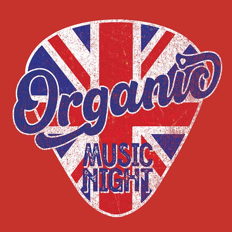 Organic Music Night British Invasion Tee Shirt