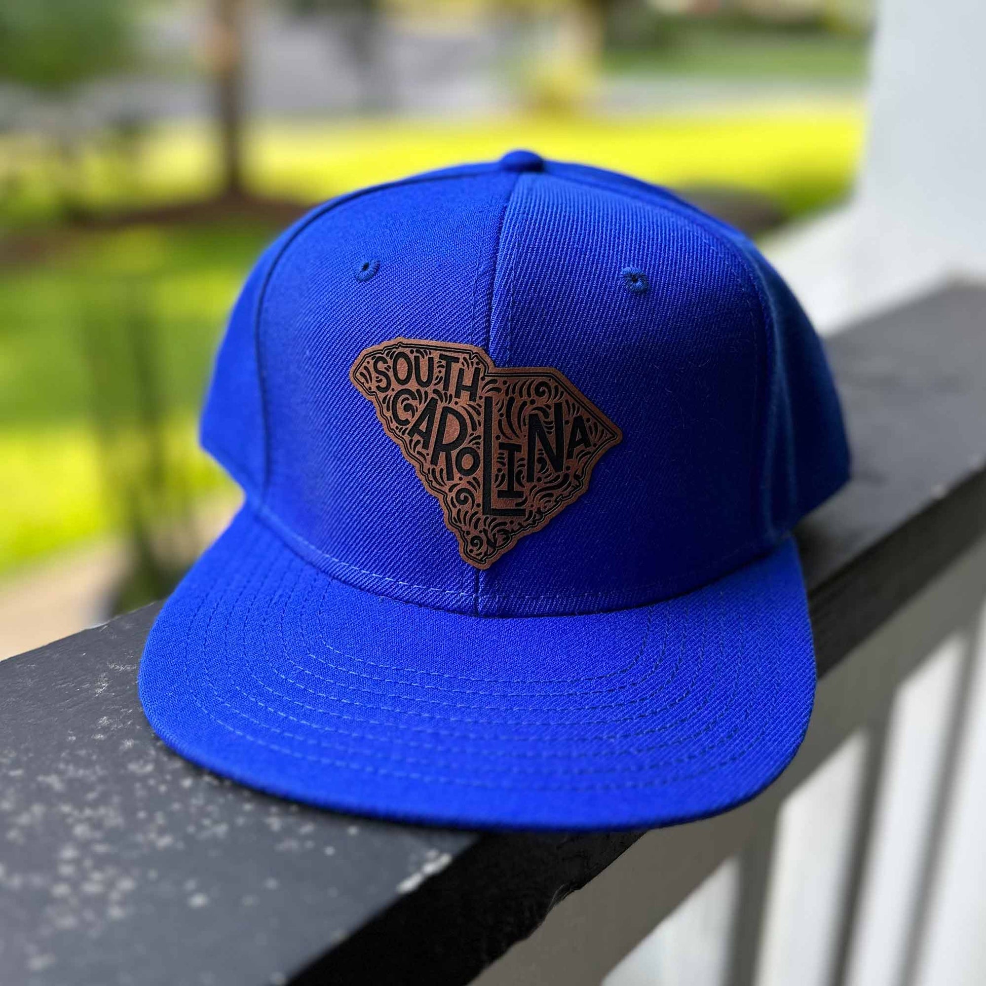 South Carolina Leather Patch Blue Trucker Hat