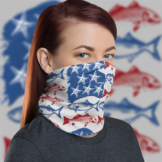 Redfish, Starfish & Bluefish Neck Gaiter / Face Mask