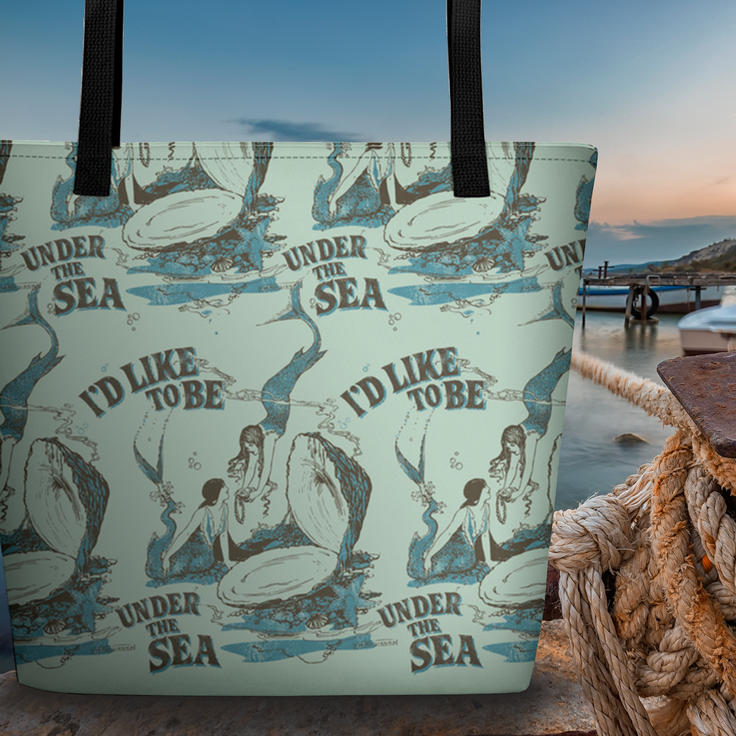 I'd Like to Be Under the Sea Mermaid Beach Bag