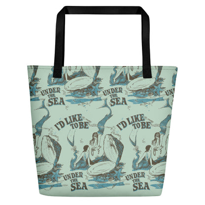 I'd Like to Be Under the Sea Mermaid Beach Bag